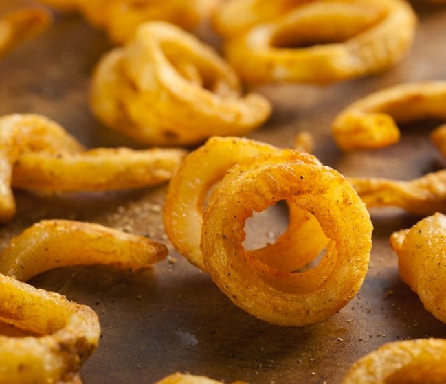 Crispy curly fries served at Fresh Pizza and Kebabs